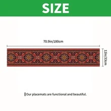 13x72 英寸波西米亚复古现代风格桌旗，几何图案桌面装饰，家居餐厅派对入口装饰 - 彩色 - 查看 3