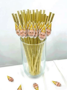 12 Pcs Custom Face Straws - 50th Birthday Decorations For Women And Men - Funny Birthday Straws - Photo Straws - 55th Birthday Tableware Decor,Multi-Functional,Ornamental,Reusable,Exquisite,Stylish,High-Quality,Colorful,Modern,Custom,Personalized,Unique,Warm Ambience, Autumn Home Refresh, Home Harmony,Office Decor - Multicolor - View 10
