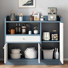 Armario De Almacenamiento Con Cajón Y 3 Puertas Minimalista Moderno 80cm - Azul - Ver 6