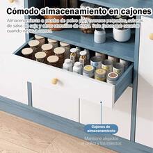 Armario De Almacenamiento Con Cajón Y 3 Puertas Minimalista Moderno 80cm - Azul - Ver 4