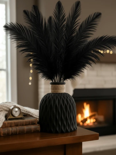 1束仿真丝花束家居装饰，粉色花朵配绿色叶子，适用于婚礼、生日、周年纪念派对、餐桌、客厅、卧室装饰，配玻璃花瓶