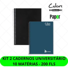 Set Of 2 University Notebooks, 10 Subjects, 200 Sheets, Hardcover, Spiral Bound, Tamoio Brand - ĐEN / XANH - Xem 5