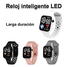 AMAZING VISION Reloj inteligente de estilo moderno con esfera cuadrada y diseño terrestre, con tecnología LED y diseño contemporáneo, adecuado para uso diario y ocasiones especiales, reloj inteligente minimalista y elegante - Blanco - Ver 2