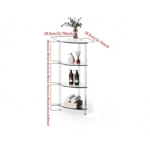 Bộ bàn kết hợp góc tam giác bằng acrylic, bàn làm việc có ngăn chứa đồ 2/3/4 tầng, kệ lưu trữ nhiều tầng hình tam giác bằng acrylic, giá trưng bày đặt sàn. - trắng - Xem 7