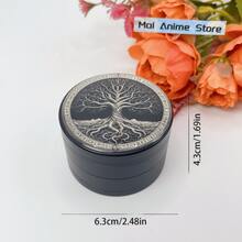 1.6/2/2.5/3/3.9英寸黑色树形草药研磨器，可爱锌合金手动四层金属研磨器，烟草研磨器，雪茄香烟工具，吸烟配件礼品 - 款式-A - 查看 13
