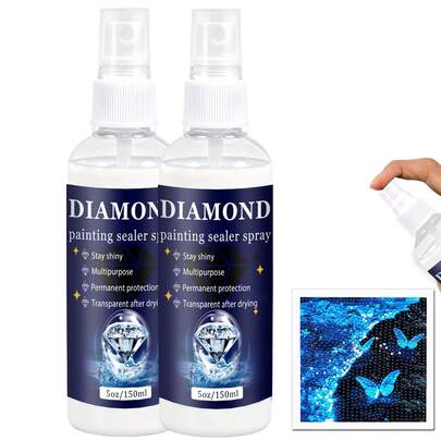 300ml/150ml Upgraded Diamond Painting Sealer Spray - 30 Minutes Quick Dry Diamond Art Sealer Glue, Keep Diamond Art Fixed And Shiny, Diamond Art Accessories And Tools, Easy To Use, No Brush Needed.