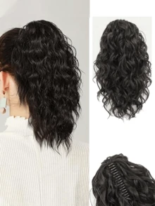 14 Inch Curly Ponytail Hair Clip, Brown Mixed Bleached Platinum Blonde High Ponytail Hair Piece, Synthetic Fiber Material, Women's Fashion Hair Clip, Elegant Hair Accessory, Casual Hair Clip, Women's Hair Claw - Multicolor - View 22