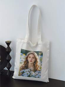 Handbag, Travel Essential, Women's Shoulder Bag, Women's Tote Bag, Solid Color Women's Bag, Suitable For Travel, Suitable For Shopping, Can Be Customized With Photos, DIY, Birthday Gift, Valentine's Day Gift, Gift For Girlfriend, Boyfriend, Kids, Mother's Day Gift, Father's Day Gift, Halloween Gift, Christmas Gift, Large Capacity, Foldable, Lightweight, Fashionable, Minimalist, Versatile, New Year Charm