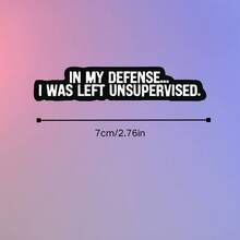 趣味“无人看管”乙烯基贴纸，适用于手机、笔记本电脑、行李箱、头盔、水杯等 - 耐用乙烯基材质 - 彩色 - 查看 3