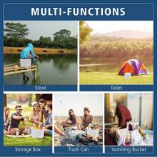 1个便携式折叠马桶，轻便耐用，易于携带，快速组装，户外应急卫生用品，露营配件，户外坐垫，适合户外、露营和旅行 - 方便卫生的户外探险解决方案，便携式男女通用马桶，非常适合钓鱼、徒步旅行、登山、户外活动、长途旅行、车辆配件、远足、家庭必需品。