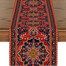 13x72 英寸波西米亚复古现代风格桌旗，几何图案桌面装饰，家居餐厅派对入口装饰 - 彩色 - 查看 24