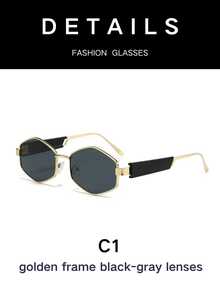 1 chiếc kính thời trang hình lục giác cổ điển, gọng kim loại unisex, phong cách cho mùa hè, đi biển, du lịch và tiệc tùng. - nhiều màu - Xem 12