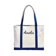 1pc Personalized Embroidered Canvas Tote Bag/Custom Initial/Bridesmaid Gift/Embroidered Name Tote Bag/Fashionable Custom Tote Bag/Unique Gift Idea, Christmas Gift, Best Friend Gift, Sorority Gift - Multicolor - View 16