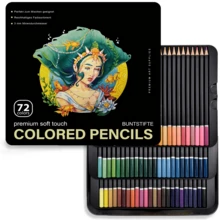 Art Supplies Colored Pencils Set | 72 Premium Soft Core Colored Leads For Adult Artists | Organized In Presentation Tin Case,For Professional Artistic Use - 72 Colors Oil Colored Pencils - View 1