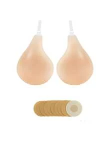 Invisible Adhesive Breast Lift Bra - Reusable Non-Slip Silicone Bra With Shoulder Straps, Backless Strapless Design For Dresses, Swimsuits, Bikini - Multicolor - View 8