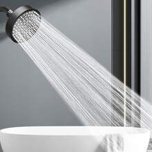 1 pieza de cabezal de ducha de lluvia de alta presión ABS, cabezal de ducha de baño de lujo, ángulos ajustables, boquillas de silicona antiobstrucción, ahorro de agua (rectángulo y circular), accesorios de baño - Multicolor - Ver 4