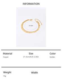 1 件时尚简约复古可调节沙滩脚链，适合女士，适合休闲和通勤穿着 - 金黃色 - 查看 7