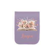 1pc Personalized Custom Magnetic Leather Bookmark, Custom Children's Bookmark, Book And Flower Patterns, Library Bookmark, Personalized Gift, Ladies Bookmark, Custom Bookmark, Teacher Gift Magnetic Name Bookmark, Birthday Flower Bookmark (Can Engrave Name), Gift For Her, Gift For Book Lovers, Bridal Gift, Valentine's Day Gift, Back-To-School Season Gift