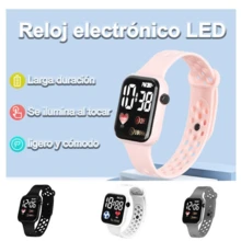 AMAZING VISION Reloj inteligente de estilo moderno con esfera cuadrada y diseño terrestre, con tecnología LED y diseño contemporáneo, adecuado para uso diario y ocasiones especiales, reloj inteligente minimalista y elegante - Rosa - Ver 2