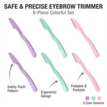Eyebrow Razors For Women, 3 Packs Delicate Colors Foldable Eyebrow Shaper With Ergonomic Design - & Precise Facial Hair Remover Razor, Perfect Gift For Her (All Occasions) - Multicolor - View 8