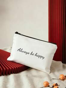 1 件可定制时尚简约便携式袋中袋，采用独特的字母设计，可容纳手机、化妆品、硬币和手拿包，旅行必备，带有可爱的字母、姓名、文字或徽标字母，多功能、轻便、功能性、可折叠、实用时尚、简约、极简主义、男女通用定制、独特、定制发现、冬季时尚、圣诞节/节日礼物 - 米色 - 查看 4