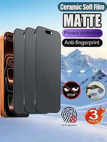 3 قطع من الفيلم السيراميكي المطفي مضاد للتجسس متوافق مع هواتف آيفون 17/16/15/14/13/12/11/XS/XR/X Max/6S/6/7/8 Plus/SE20/SE22/SE23 ، فيلم سيراميكي عالي الجودة ، ليس زجاجي ، ناعم ، مقاوم للخدش ، مطفي ، فيلم خصوصية سيراميكي ، حساس للمس ، مناسب لحالات الهاتف المحمول ، ضروري لحماية شاشة الهاتف المحمول في المكتب والمنزل ، مقاوم للماء والصدمات والخدش ، حماية شاشة ضرورية للاستخدام اليومي والمكتب والمنزل ، حماية الخصوصية ضد التجسس والسقوط - الأسود - مشاهدة 23