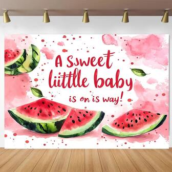 1 pieza Fondo de fotografía inspirado en frutas vívidas, diseño de sandía rosa, poliéster duradero, adecuado para fiesta de cumpleaños, decoración de habitación de cámara