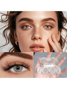 3D Contact Lens Touch Control Box Set, Tweezers Disassembly Tool, Portable Travel Accessories, Suitable For Daily Outdoor Use, Holiday Gifts, Halloween Role-Playing Special, Costume Party Equipment. - 淺灰色 - 查看 5