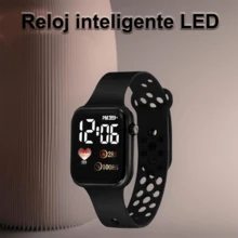 AMAZING VISION Reloj inteligente de estilo moderno con esfera cuadrada y diseño terrestre, con tecnología LED y diseño contemporáneo, adecuado para uso diario y ocasiones especiales, reloj inteligente minimalista y elegante - Rosa - Ver 6