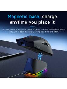 AJAZZ AJ139P V3 MC 升级版磁吸底座无线游戏鼠标，RGB 灯效磁吸底座，最高 24000 DPI，1000Hz 报告速率，升级版长效电池，可充电。官方套装包含：[便携包 + 数据线 + 鼠标 + 充电底座 + 鼠标垫] - AJAZZ 官方正品 - 查看 3