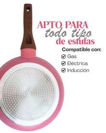 Batería de Cocina Magestic - ALFA 3 pz Batería de Cocina de Acero Inoxidable Reforzado con Cerámica Antiadherente Premium | Cocina Saludable | Incluye Tapa de Cristal Irrompible Gratis | Agarraderas de Silicona | Apta para Estufas de Gas, Eléctrica e Inducción | Alta Calidad y Durabilidad - Rosa - Ver 4