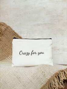 1 件可定制时尚简约便携式袋中袋，采用独特的字母设计，可容纳手机、化妆品、硬币和手拿包，旅行必备，带有可爱的字母、姓名、文字或徽标字母，多功能、轻便、功能性、可折叠、实用时尚、简约、极简主义、男女通用定制、独特、定制发现、冬季时尚、圣诞节/节日礼物 - 米色 - 查看 12