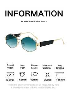 1 chiếc kính thời trang hình lục giác cổ điển, gọng kim loại unisex, phong cách cho mùa hè, đi biển, du lịch và tiệc tùng. - nhiều màu - Xem 11