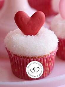 96pc Custom Name & Date Circle Chocolate Sticker – Personalized Couple Wedding/Anniversary Candy Labels,Romantic Wedding/Bridal Shower/Favor Sticker For Chocolate Candies,Customizable Name Date Heart Pattern Sticker For Engagement, Birthday Party Treats,Elegant Couple Theme Candy Decor Sticker For Party Favors,Wedding Decor,Couple Gifts - Multicolor - View 2