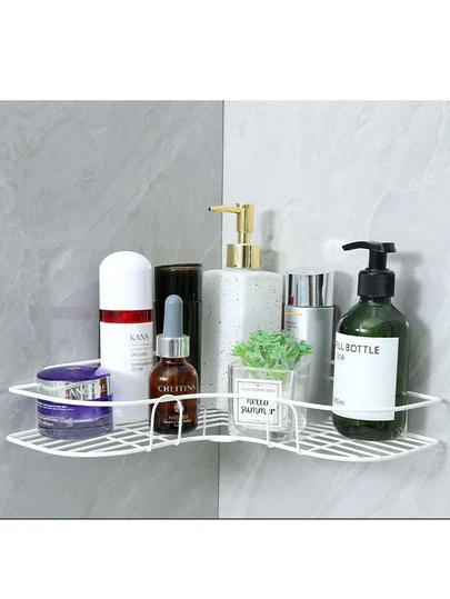 1 giỏ đựng đồ góc bồn rửa nhà bếp, giá thoát nước hình tam giác cho phòng tắm, không cần khoan.