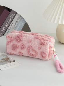 1pc Heart-Shaped Pencil Case, High-Quality Large Capacity Student Stationery Storage Pouch,Bag - A - View 8