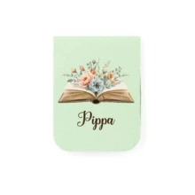 1pc Personalized Custom Magnetic Leather Bookmark, Custom Children's Bookmark, Book And Flower Patterns, Library Bookmark, Personalized Gift, Ladies Bookmark, Custom Bookmark, Teacher Gift Magnetic Name Bookmark, Birthday Flower Bookmark (Can Engrave Name), Gift For Her, Gift For Book Lovers, Bridal Gift, Valentine's Day Gift, Back-To-School Season Gift