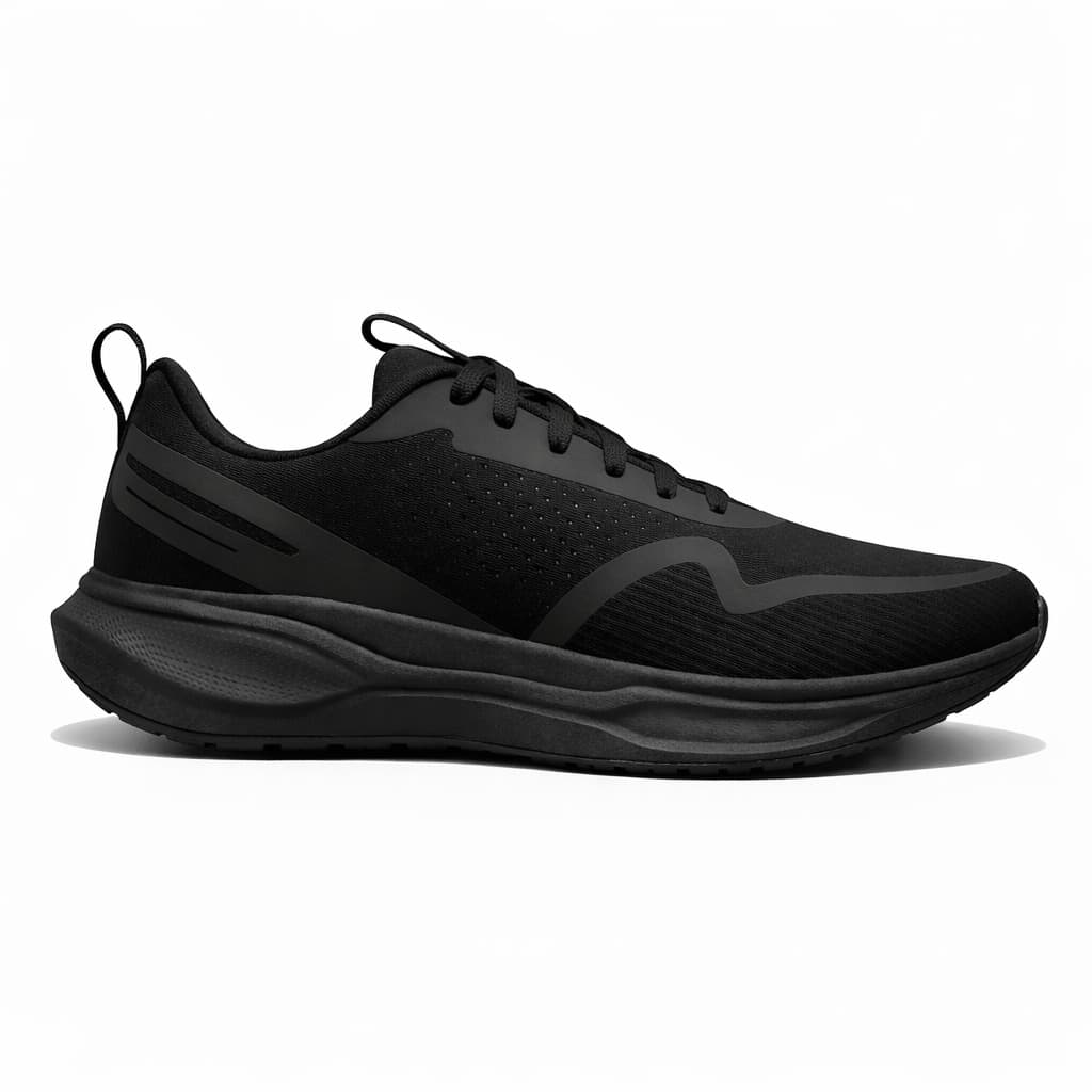Men's Tennis Shoes For Gym, Walking, Training, Comfortable And Soft, Basic Original - Black and Black - View 1