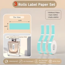 Marklife 3 Rolos de Etiquetas Adesivas Térmicas, Etiquetas para Impressora, Papel Adesivo Autocolante, Adequado para Nomes e Itens Domésticos ou Comerciais, À Prova d'Água, Resistente a Arranhões, Óleo e Rasgos, Compatível com Impressoras de Etiquetas D30, M110, M220, M1, P50, P15