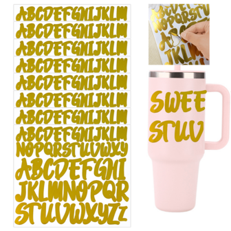 416 stycken 8 ark bokstavsklistermärken självhäftande vinyl bokstav alfabetet siffror brevlådenummer klistermärken, dekaler för klassrumsdekor, skylt, dörr, företag (guld, 1 tum, 1,5 tum)). Det finns två typer av förpackningskvantitet du kan välja mellan (8 ark 1 set, 4 ark 1 set), du kan välja efter dina behov.