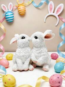 1 Stück Osterhase / Valentinstag Kaninchen Paar Dekoration, geeignet für Schlafzimmer, Wohnzimmer, Esszimmer, Bürotisch, Garten - Verschiedenfarbig - Übersicht 11