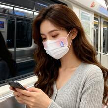 10/20/30 Pieces - Butterfly-Shaped Mask. Three-Layer Wavy Butterfly-Shaped Disposable Protective Mask, Breathable And Windproof. Three Layers Of Protection, Comfortable And Soft. - White - View 5