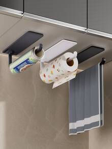 1 pieza Barra de toallas autoadhesiva - No se requiere perforación, diseño de barra única, adecuada para baño y cocina - Toallero de pared ahorra espacio montado en la pared - Multicolor - Ver 10