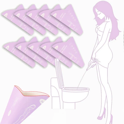 Portable Disposable Female Urination Device, Waterproof And Leak-Proof, Foldable Funnel, Suitable For Travel, Camping, Emergencies And Pregnancy, Includes Folding Urinal, Outdoor Travel Emergency Disposable Paper Urinal