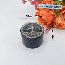 1.6/2/2.5/3/3.9英寸黑色树形草药研磨器，可爱锌合金手动四层金属研磨器，烟草研磨器，雪茄香烟工具，吸烟配件礼品 - 款式-A - 查看 14