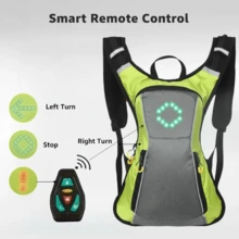 Mochila con señal de giro LED con control remoto inalámbrico de 18L, adecuada para ciclismo, skateboarding y correr - Verde - Ver 4