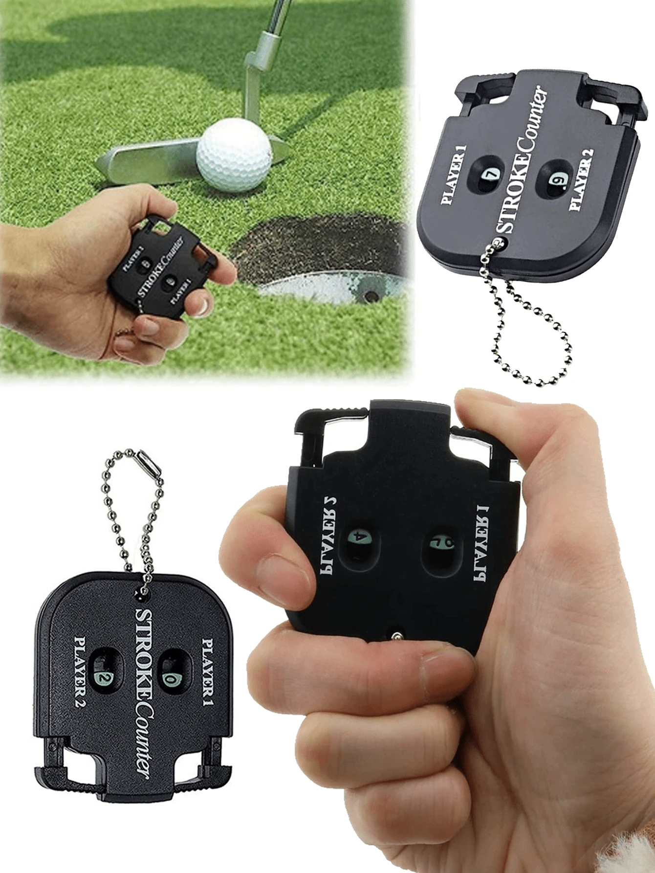 1 Pc Golf Two Wheel Scorer Manual Scorer Counter Square Scorer - Compact And Convenient - Multicolor - View 1