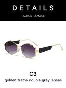 1 chiếc kính thời trang hình lục giác cổ điển, gọng kim loại unisex, phong cách cho mùa hè, đi biển, du lịch và tiệc tùng. - nhiều màu - Xem 14