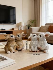 1 Stück Osterhase / Valentinstag Kaninchen Paar Dekoration, geeignet für Schlafzimmer, Wohnzimmer, Esszimmer, Bürotisch, Garten - Verschiedenfarbig - Übersicht 3