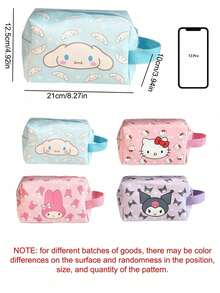 Sanrio 1Pc Hello Kittys Tote Bag Makeup Bag Toiletry Bag And Cute Anime Kuromi My Melody Cinnamoroll Organizer Is An Essential Travel Organizer Valentine's Day Gifts - Multicolor 21*10*12.5 - View 2